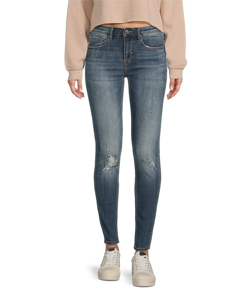 Vigoss Jagger Mid Rise Destructed Skinny Jeans