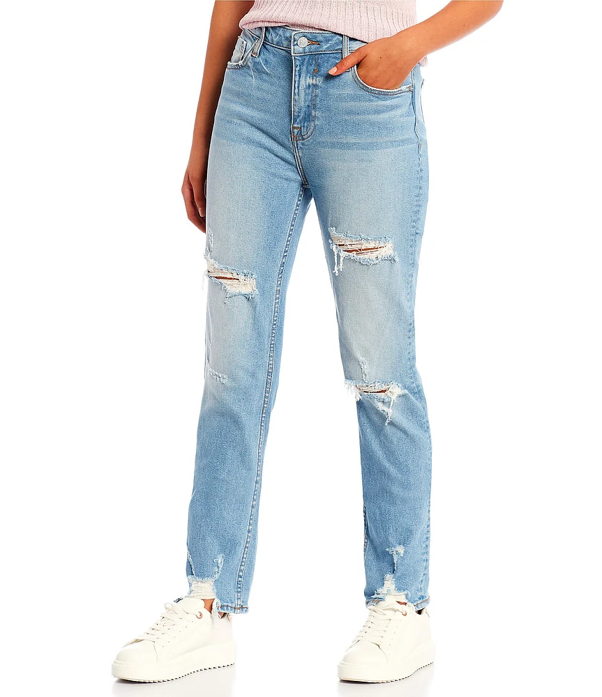 Vigoss High Rise Distressed Straight Jeans