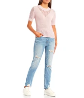 Vigoss High Rise Distressed Straight Jeans