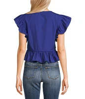 Vigoss Ruff Shoulder Peasant Top