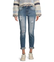 Vigoss Thompson Destructed Cuffed Tomboy Jeans