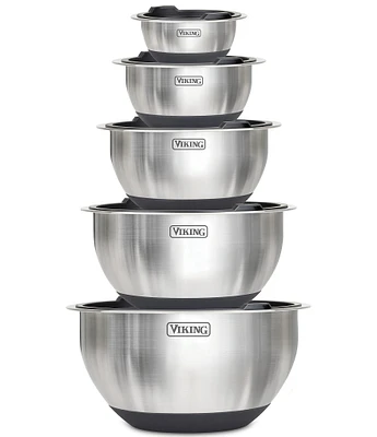 Viking 10-Piece Stainless Steel Mixing Bowl Set with Lids