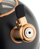Viking 2.6-Quart Matte Black & Copper Stainless Steel Tea Kettle