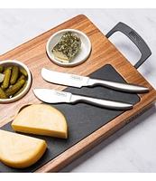 Viking 7-Piece Acacia Wood Slate Cheese Board Charcuterie Set