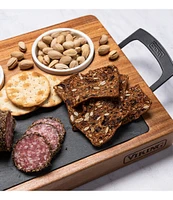 Viking 7-Piece Acacia Wood Slate Cheese Board Charcuterie Set