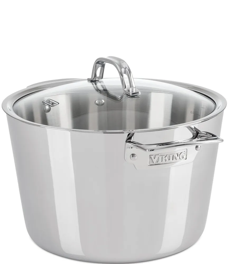 Viking Contemporary 3-Ply Stainless Steel 8.0-Quart Stock Pot with Lid