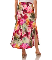 Vince Camuto A-Line Midi Floral Lined Skirt