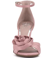 Vince Camuto Adaline Satin Flower Detail Dress Sandals