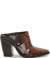 Vince Camuto Aimie Banded Snake Skin Leather Mules