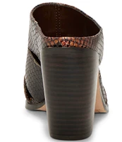 Vince Camuto Aimie Banded Snake Skin Leather Mules