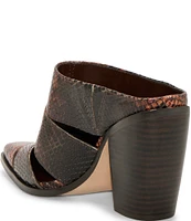 Vince Camuto Aimie Banded Snake Skin Leather Mules