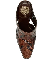 Vince Camuto Aimie Banded Snake Skin Leather Mules