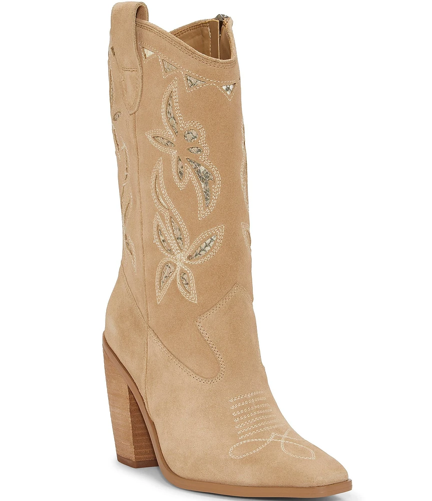 Vince Camuto Alisah Suede Western Cowgirl Boots