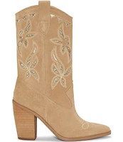 Vince Camuto Alisah Suede Western Cowgirl Boots