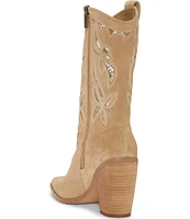 Vince Camuto Alisah Suede Western Cowgirl Boots