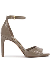 Vince Camuto Aliza Crocodile Embossed Patent Leather Dress Sandals