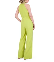 Vince Camuto Sleeveless Bow Tie Mock Neck Jumpsuit