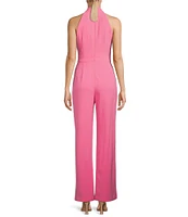 Vince Camuto Sleeveless Bow Tie Mock Neck Jumpsuit