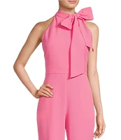 Vince Camuto Sleeveless Bow Tie Mock Neck Jumpsuit