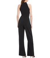 Vince Camuto Sleeveless Bow Tie Mock Neck Jumpsuit