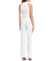 Vince Camuto Sleeveless Bow Tie Mock Neck Jumpsuit