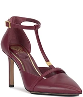 Vince Camuto Branor T-Strap Leather Pumps