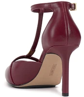 Vince Camuto Branor T-Strap Leather Pumps