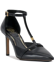 Vince Camuto Branor T-Strap Leather Pumps