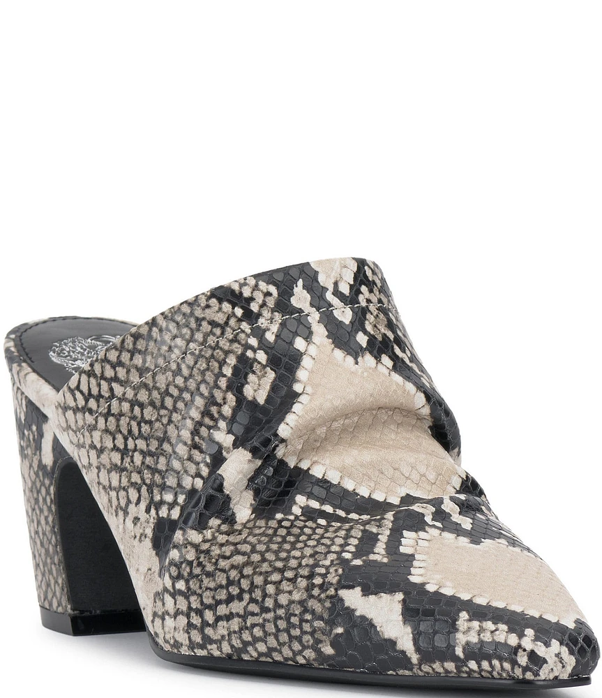 Vince Camuto Carlie Snake Embossed Leather Mules