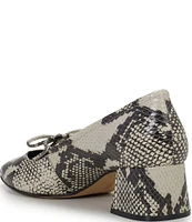 Vince Camuto Charley Snake Embossed Leather Bow Pumps