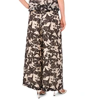 Vince Camuto Coordinating Floral Print Drawstring Wide Leg Pants