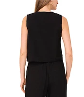 Vince Camuto Coordinating V Neck Sleeveless Tie Front Vest