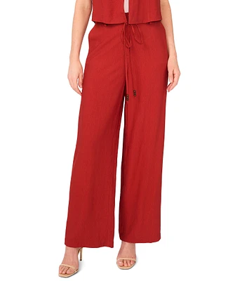 Vince Camuto Coordinating Woven Belted Straight Leg Pants