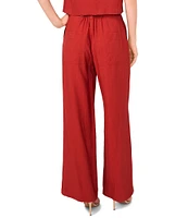 Vince Camuto Coordinating Woven Belted Straight Leg Pants
