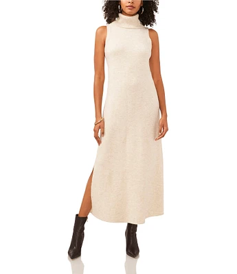 Vince Camuto Cozy Knit Turtleneck Sleeveless Maxi Sweater Dress