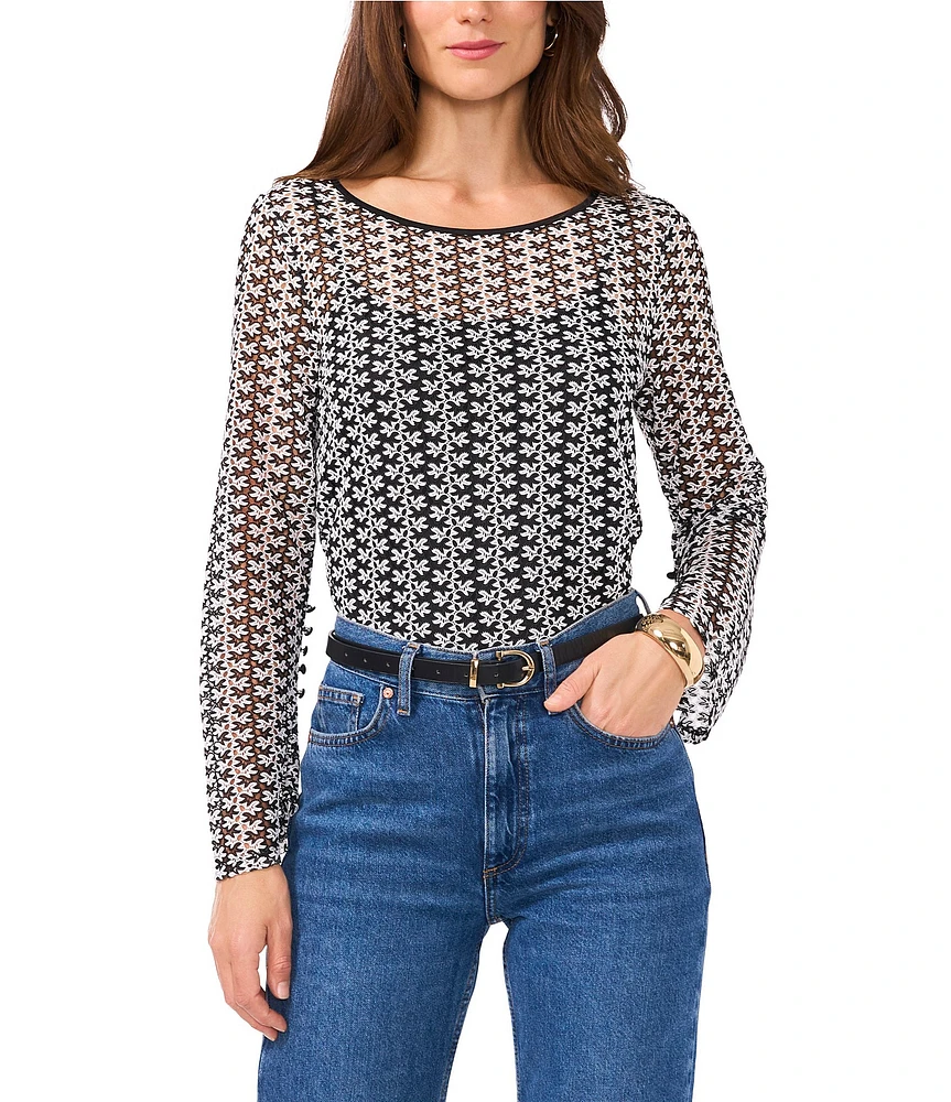 Vince Camuto Crew Neck Long Sleeve Blouse