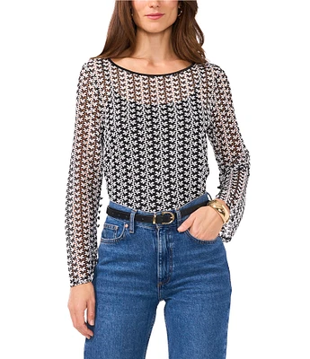 Vince Camuto Crew Neck Long Sleeve Blouse