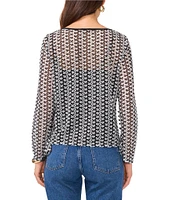 Vince Camuto Crew Neck Long Sleeve Blouse