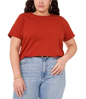 Vince Camuto Plus Size Crew Neck Short Sleeve Blouse