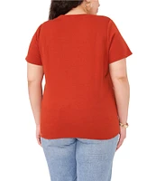 Vince Camuto Plus Size Crew Neck Short Sleeve Blouse