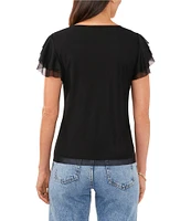 Vince Camuto Crew Neck Short Sleeve Blouse