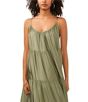 Vince Camuto Crew Neck Sleeveless Maxi A-Line Dress