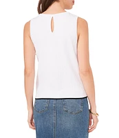 Vince Camuto Crew Neck Sleeveless Ribbed Tank