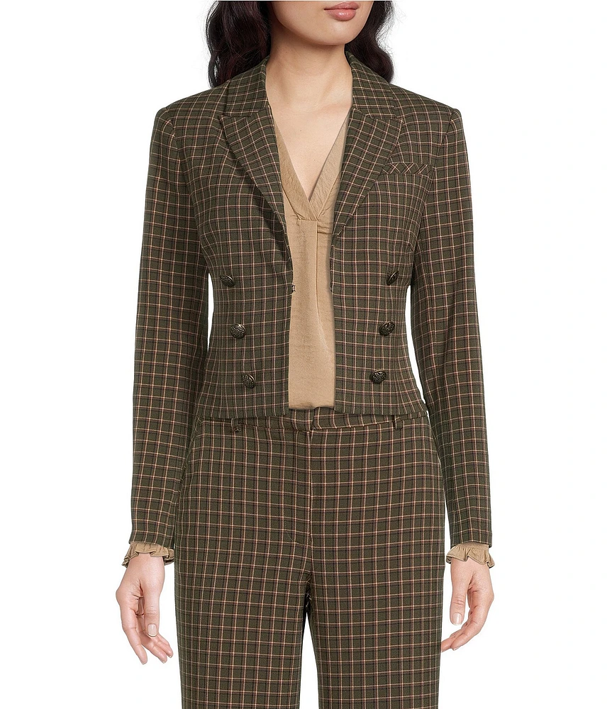 Vince Camuto Cropped Plaid Blazer