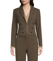 Vince Camuto Cropped Plaid Blazer