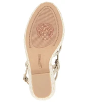 Vince Camuto Delyna Strappy Leather Platform Raffia Wedge Sandals