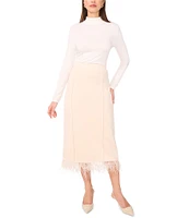 Vince Camuto Feather Trim A-Line Skirt