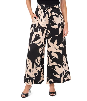 Vince Camuto Drawstring Waist Wide Leg Flat Front Pant