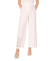 Vince Camuto Embroidered Coordinating Cutout Wide Leg Pants