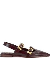 Vince Camuto Faye Leather Double Buckle Slinback Flats